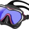 TUSA Paragon S dive mask in rose pink with a black skirt