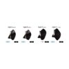 Apollo Bio Metal skirt profiles: A 60 cc, B 85 cc, D 95 cc and C 110 cc internal volumes