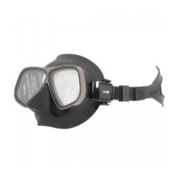 Apollo Bio Metal dive mask with silver frame and black skirt