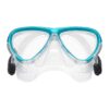Front view of the TUSA Intega twin-lens mask with turquoise trim and clear skirt