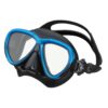 TUSA Intega dive mask with Fishtail Blue trim and black skirt