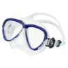 TUSA Intega dive mask with cobalt blue trim and clear skirt