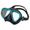 TUSA Intega dive mask with Ocean Green trim and black skirt