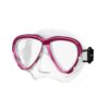 TUSA Intega dive mask with raspberry pink trim and clear skirt