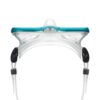 Top view of the TUSA Intega mask showing its twin lenses and skirt profile