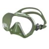 TUSA Zensee dive mask in khaki, showing the split strap