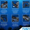 TUSA Zensee Pro feature diagram showing the fitting ring, buckles, skirt and contoured strap