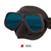 Apollo Bio Metal Pro Stealth dive mask with black frame, black skirt and reflective lenses