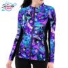 Spacefish Army Eco-Friendly Full Zip Cosmic Whale Rash Guard