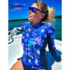 Spacefish Army Full Zip Cosmic Whale Rash Guards
