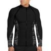 Spacefish Army Men's Full Zip Up Tiger Shark Rash Guard