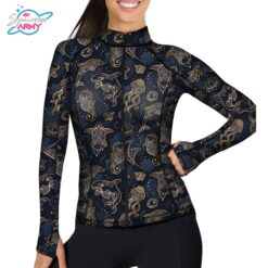 Spacefish Army Full-Zip Ocean Mandala Rash Guard
