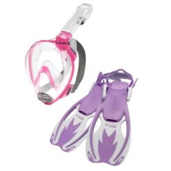 Cressi Baron Jr & Rocks Snorkelling Set Pink (6-12yr)