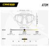 Cressi Atom Mask manufacturer dimensions chart