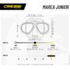 Cressi Marea Junior mask manufacturer skirt fit, nose area and dimension chart