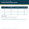 Cressi Conch Dyfiber Gloves size chart with measurements in centimetres