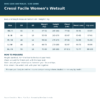 Cressi Facile Women’s Wetsuit size chart with measurements in centimetres