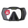 Front view of the Salvimar Drake black mask showing its single lens and soft nose pocket